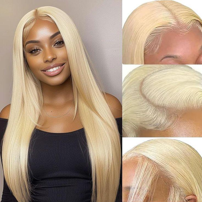 Veloura 613 Blonde 13x6 Lace Front Human Hair Wig – HD Transparent, Pre-Plucked
