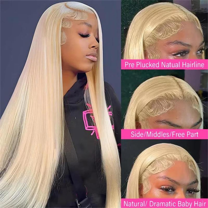 Veloura 613 Blonde 13x6 Lace Front Human Hair Wig – HD Transparent, Pre-Plucked