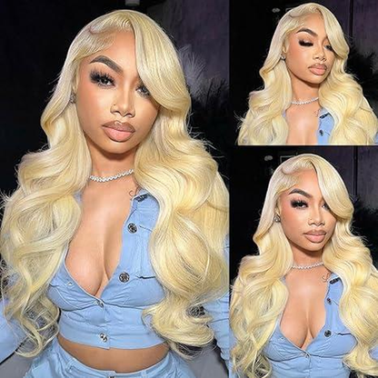Veloura 613 Blonde 13x6 Lace Front Human Hair Wig – HD Transparent, Pre-Plucked