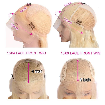 Veloura 613 Blonde 13x6 Lace Front Human Hair Wig – HD Transparent, Pre-Plucked